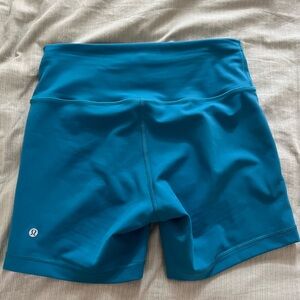 Lululemon Align Woman 10 Biker Shorts Spandex 6” Blue